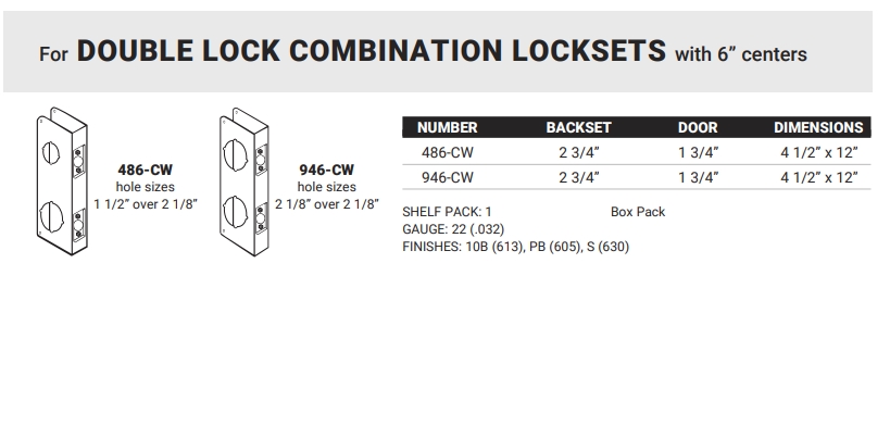 1-DOUBLE LOCK COMBINATION LOCKSETS